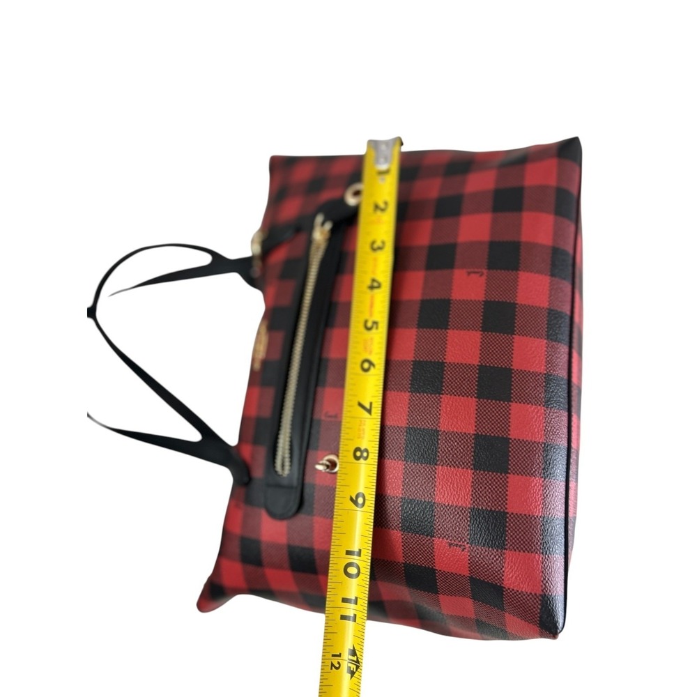 New With Tags Coach Gallery Tote in Buffalo Plaid Red Black C0204 - Picture 14 of 16